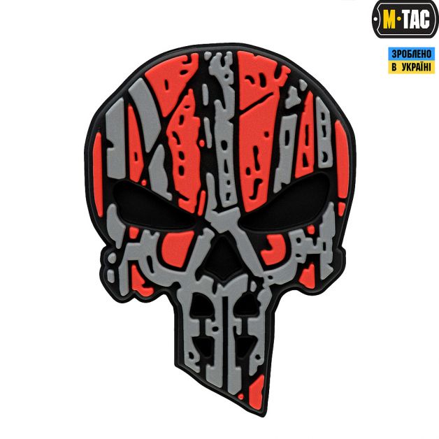 M-Tac нашивка Ukrainian Punisher 3D ПВХ червоно-чорна