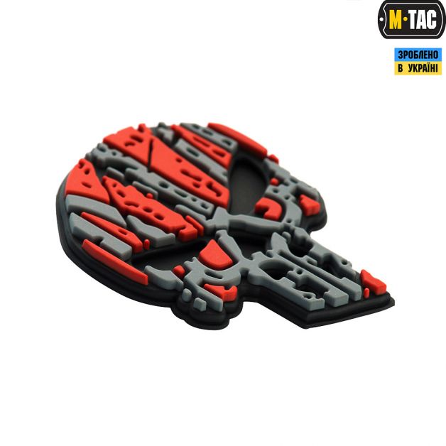 M-Tac нашивка Ukrainian Punisher 3D ПВХ червоно-чорна