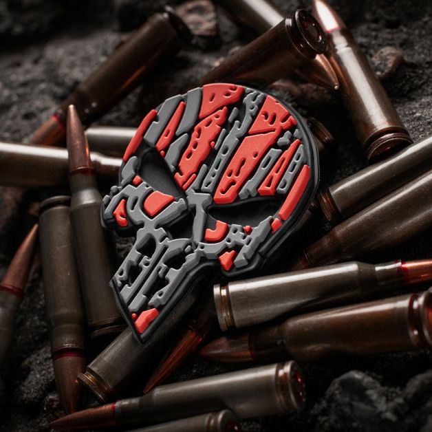 M-Tac нашивка Ukrainian Punisher 3D ПВХ червоно-чорна