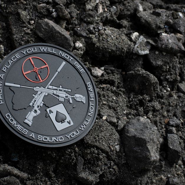 M-Tac нашивка Ukrainian Snipers ПВХ черная