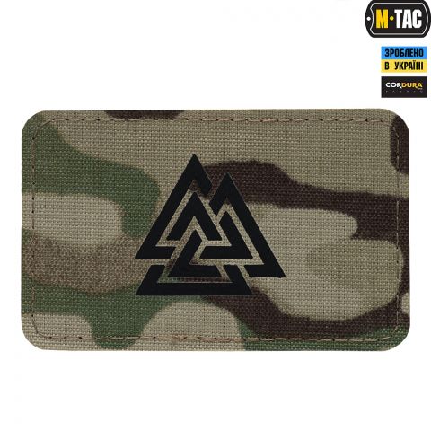 M-Tac нашивка Валькнут горизонтальна Laser Cut Multicam/Black
