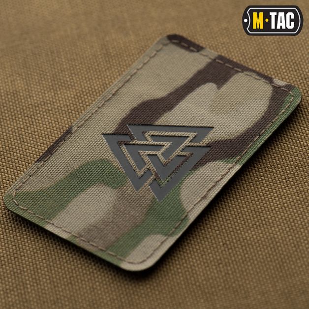 M-Tac нашивка Валькнут горизонтальна Laser Cut Multicam/Black