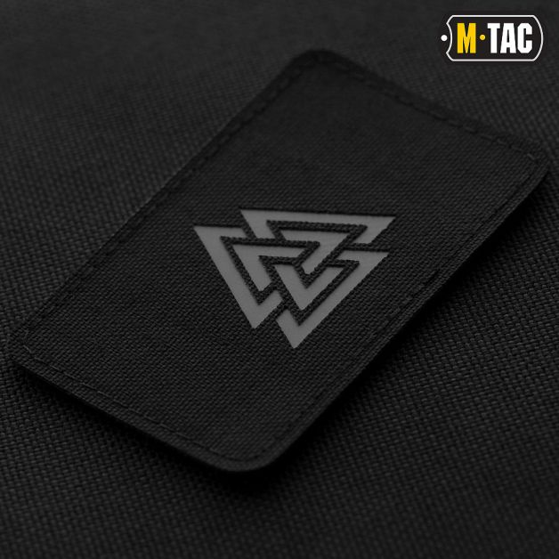 M-Tac нашивка Валькнут горизонтальная Laser Cut Grey/Black