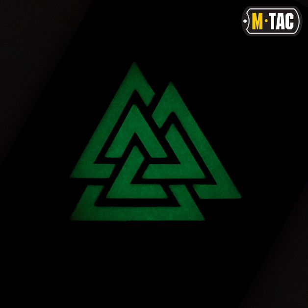 M-Tac нашивка Валькнут горизонтальна Laser Cut Black/світлонакопичувач