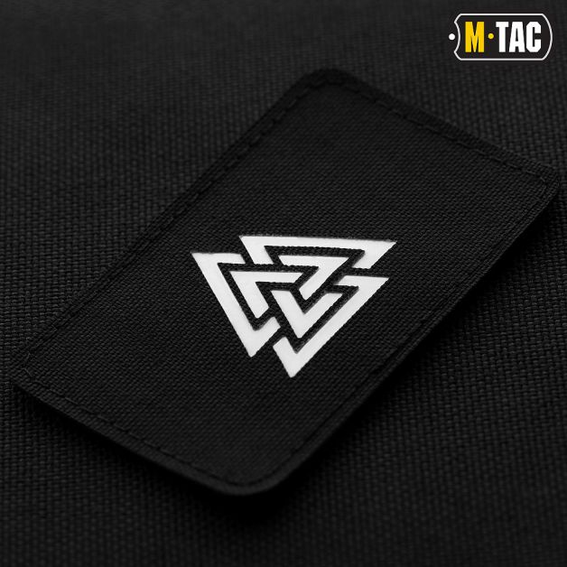 M-Tac нашивка Валькнут горизонтальна Laser Cut Black/світлонакопичувач