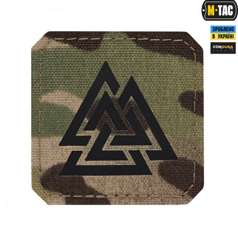 M-Tac нашивка Валькнут Laser Cut Black/Multicam