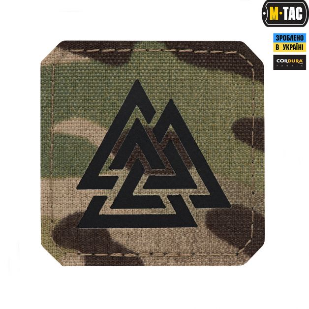 M-Tac нашивка Валькнут Laser Cut Black/Multicam