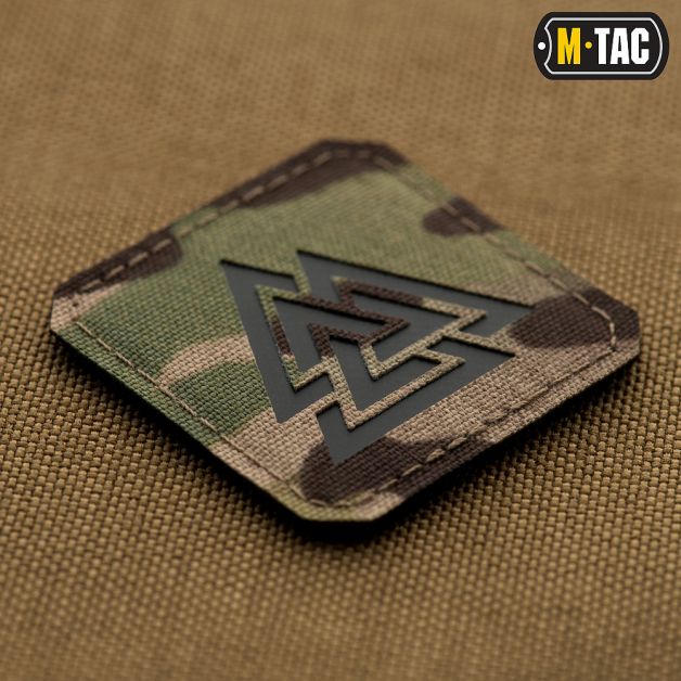M-Tac нашивка Валькнут Laser Cut Black/Multicam