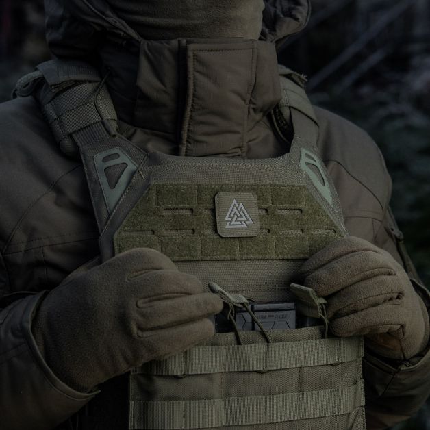 M-Tac нашивка Валькнут Laser Cut Black/Ranger Green