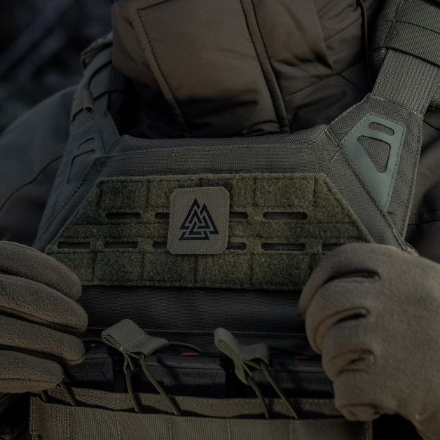 M-Tac нашивка Валькнут Laser Cut Black/Ranger Green