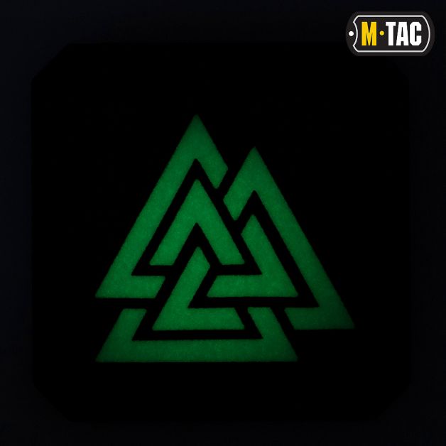 M-Tac нашивка Валькнут Laser Cut Black/світлонакопичувач