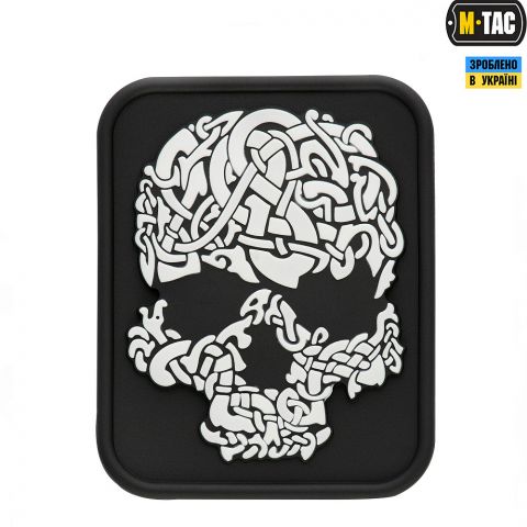 M-Tac нашивка Viking Skull ПВХ чорний/білий