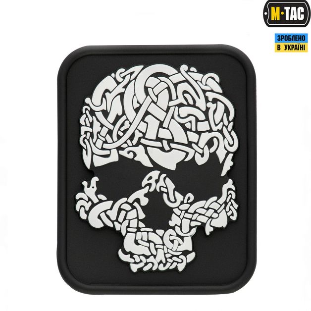 M-Tac нашивка Viking Skull ПВХ белый/черный