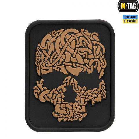M-Tac нашивка Viking Skull ПВХ койот/черный