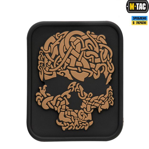 M-Tac нашивка Viking Skull ПВХ койот/черный