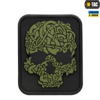 M-Tac нашивка Viking Skull ПВХ чорний/олива