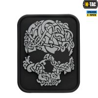 M-Tac нашивка Viking Skull ПВХ чорний/сірий