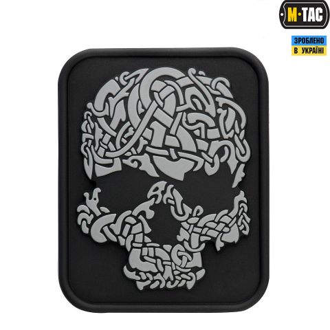 M-Tac нашивка Viking Skull ПВХ серая