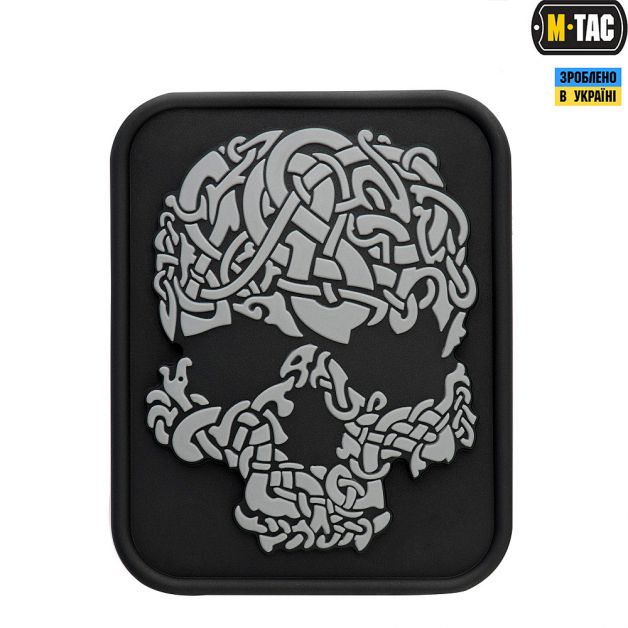 M-Tac нашивка Viking Skull ПВХ серая