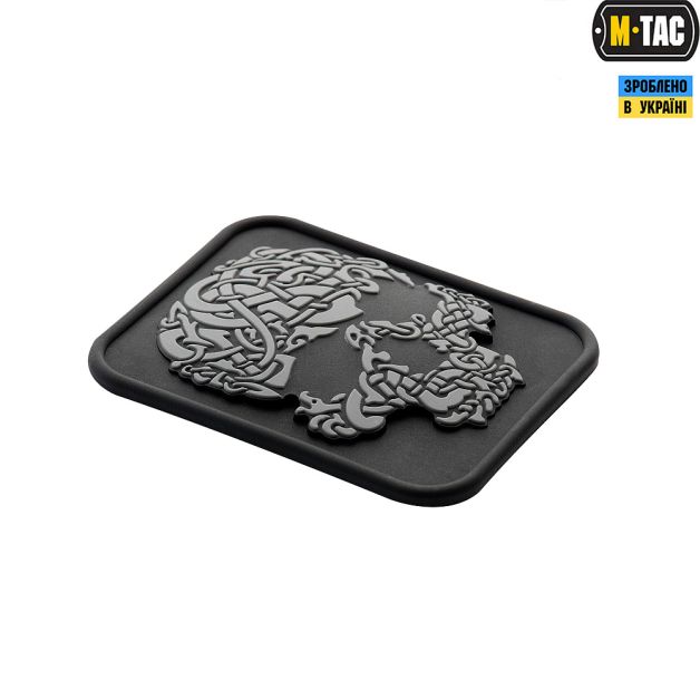 M-Tac нашивка Viking Skull ПВХ серая
