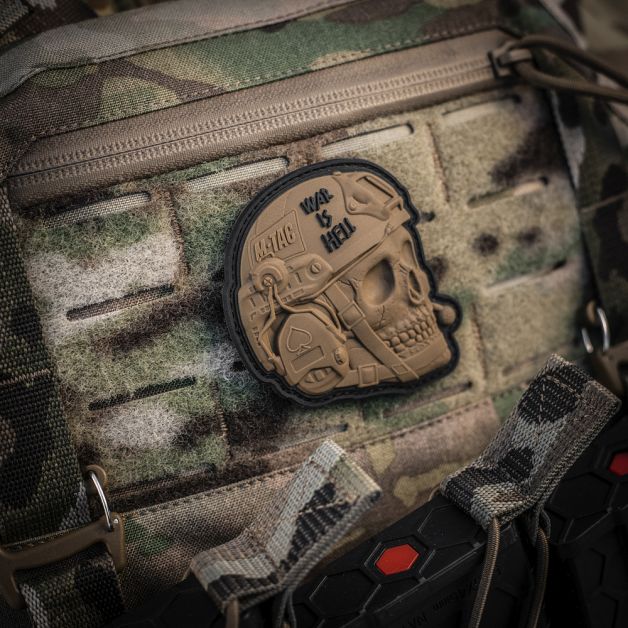 M-Tac нашивка War is Hell 3D PVC Coyote