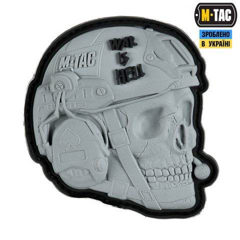 M-Tac нашивка War is Hell 3D PVC Grey