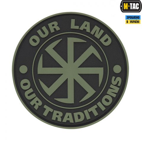 M-Tac нашивка Our Land - Our Tradititions ПВХ олива