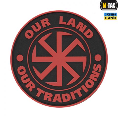 M-Tac нашивка Our Land - Our Tradititions ПВХ красная