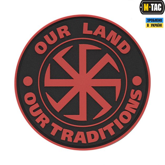 M-Tac нашивка Our Land - Our Tradititions ПВХ красная