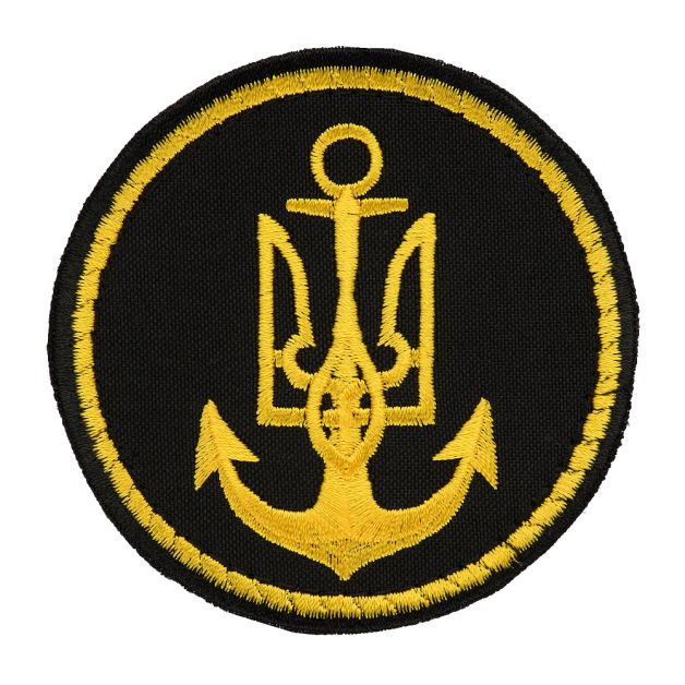 Нашивка ВМС України кругла чорна