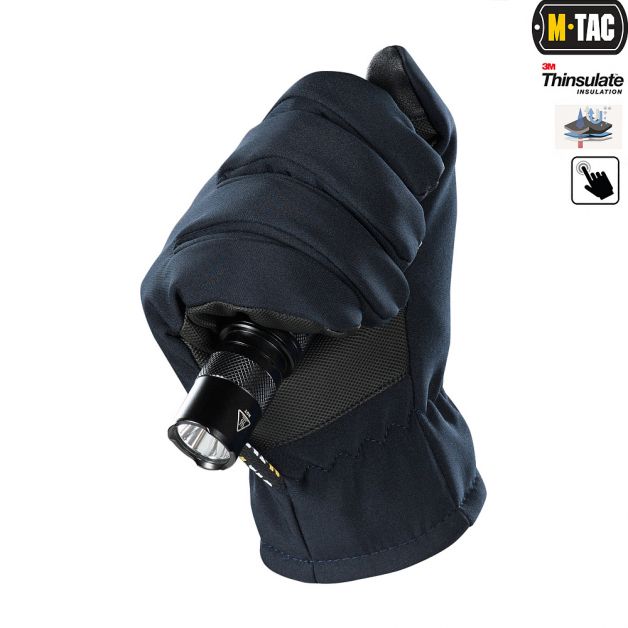 M-Tac перчатки Soft Shell Thinsulate Navy Blue