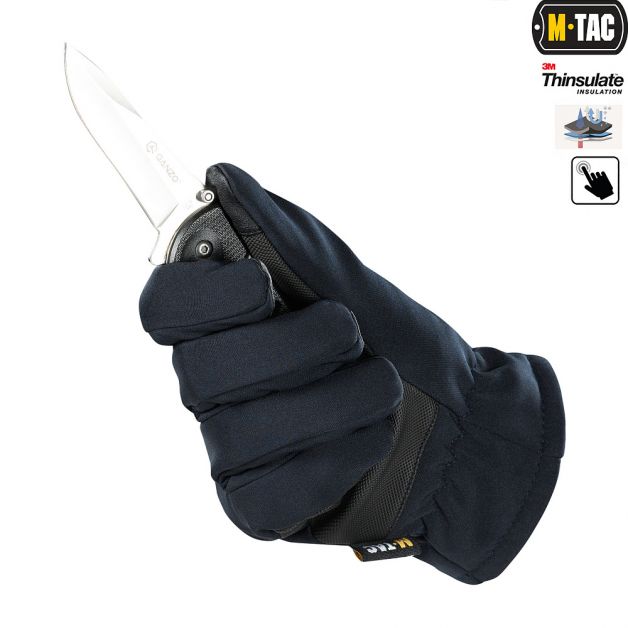 M-Tac перчатки Soft Shell Thinsulate Navy Blue