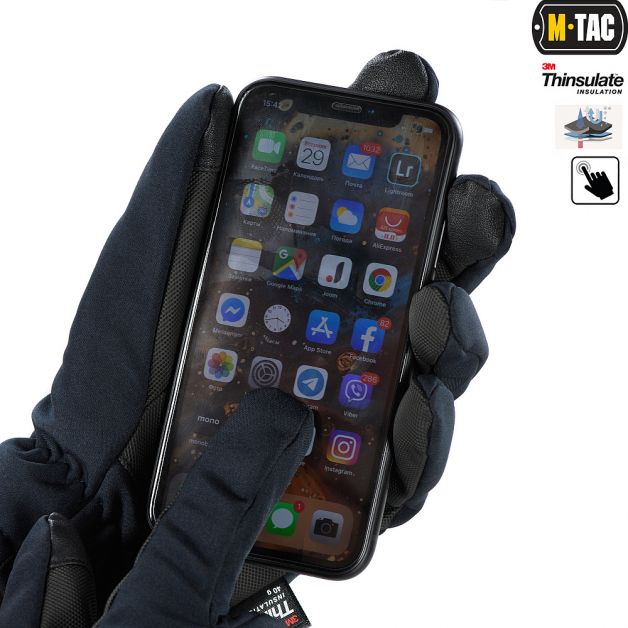 M-Tac перчатки Soft Shell Thinsulate Navy Blue