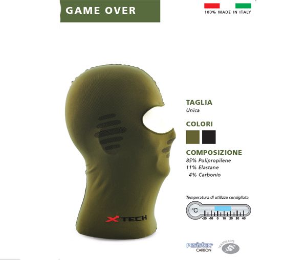 X Tech балаклава эластичная Game Over олива