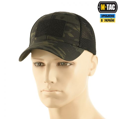 M-Tac бейсболка тактическая с сеткой Multicam Black