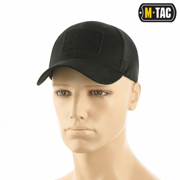 M-Tac бейсболка с липучкой и сеткой Black