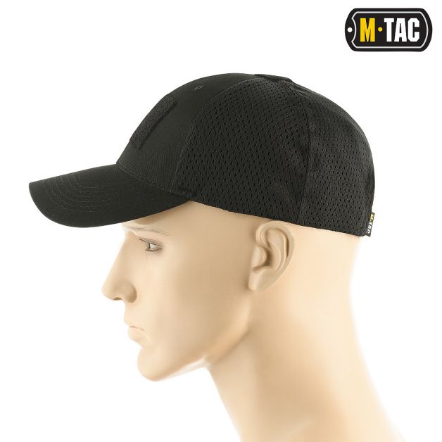 M-Tac бейсболка с липучкой и сеткой Black