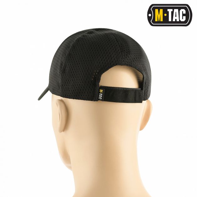 M-Tac бейсболка с липучкой и сеткой Black