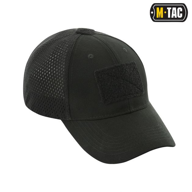 M-Tac бейсболка с липучкой и сеткой Black