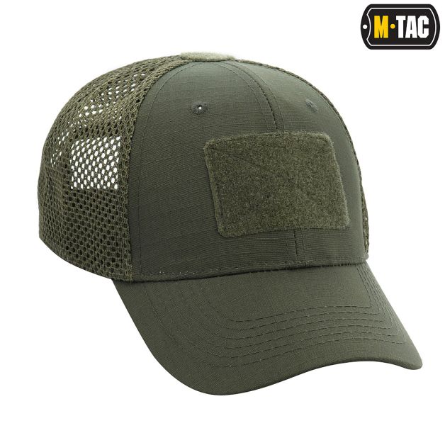 M-Tac бейсболка с липучкой и сеткой Flex рип-стоп Army Olive