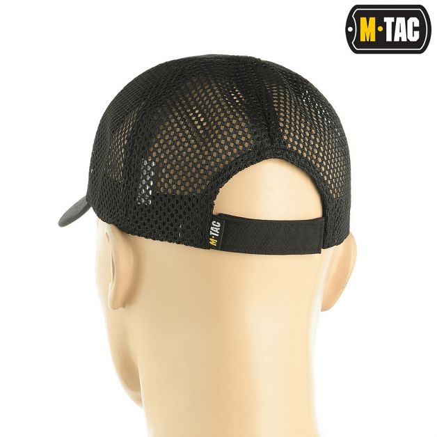 M-Tac бейсболка с липучкой и сеткой Flex рип-стоп Black