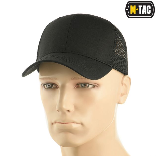 M-Tac бейсболка с сеткой Flex рип-стоп Black