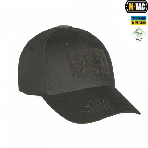 M-Tac бейсболка тактическая Flex рип-стоп Pirate Skull Army Olive