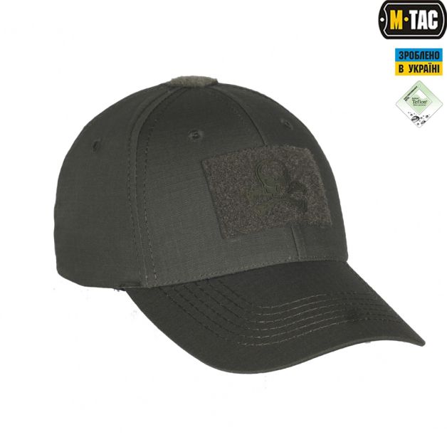M-Tac бейсболка тактическая Flex рип-стоп Pirate Skull Army Olive