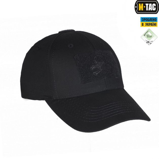 M-Tac бейсболка тактична Flex ріп-стоп Pirate Skull Black