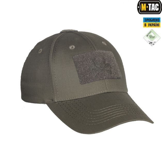 M-Tac бейсболка тактическая Flex рип-стоп Pirate Skull Dark Olive