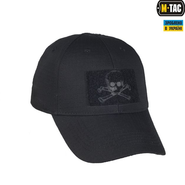 M-Tac бейсболка тактична Pirate Skull ріп-стоп чорна