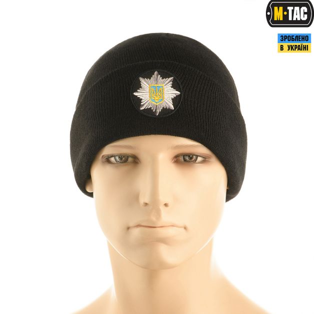 M-Tac шапка Поліція тонка в'язка 100% акрил Black