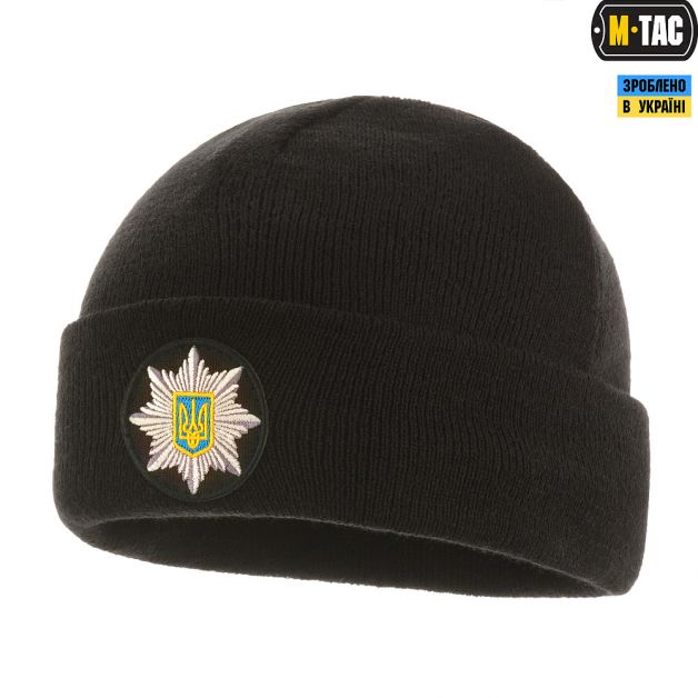 M-Tac шапка Поліція тонка в'язка 100% акрил Black