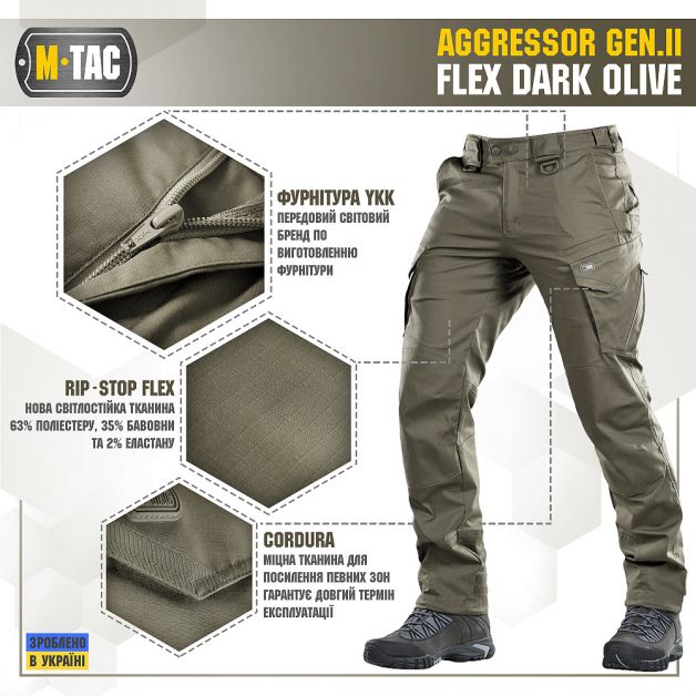 M-Tac брюки Aggressor Gen II Flex Dark Olive